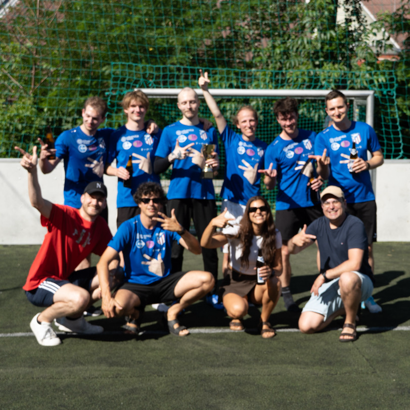 The team Magnetico Madrid and their fans pose with the championship trophee